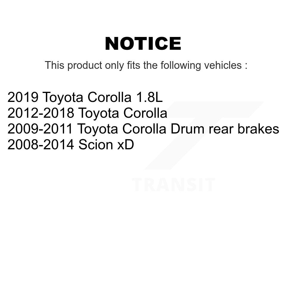 Kit de plaquettes de frein et chaussures de tambour semi-métalliques avant et arrière, pour Toyota Corolla Scion x
