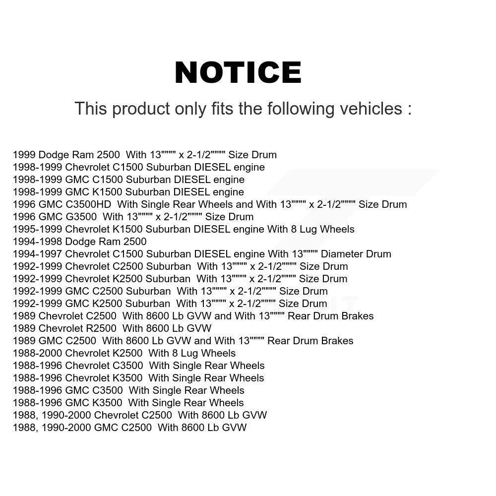 Kit de plaquettes de frein semi-métalliques avant et arrière, pour Dodge Ram 2500 Chevrole