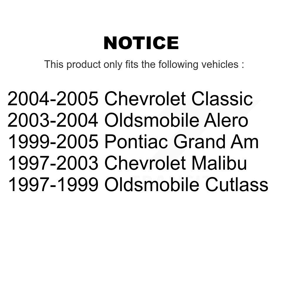 Kit de plaquettes de frein semi-métalliques avant et arrière, pour Pontiac Grand Am Chevrole