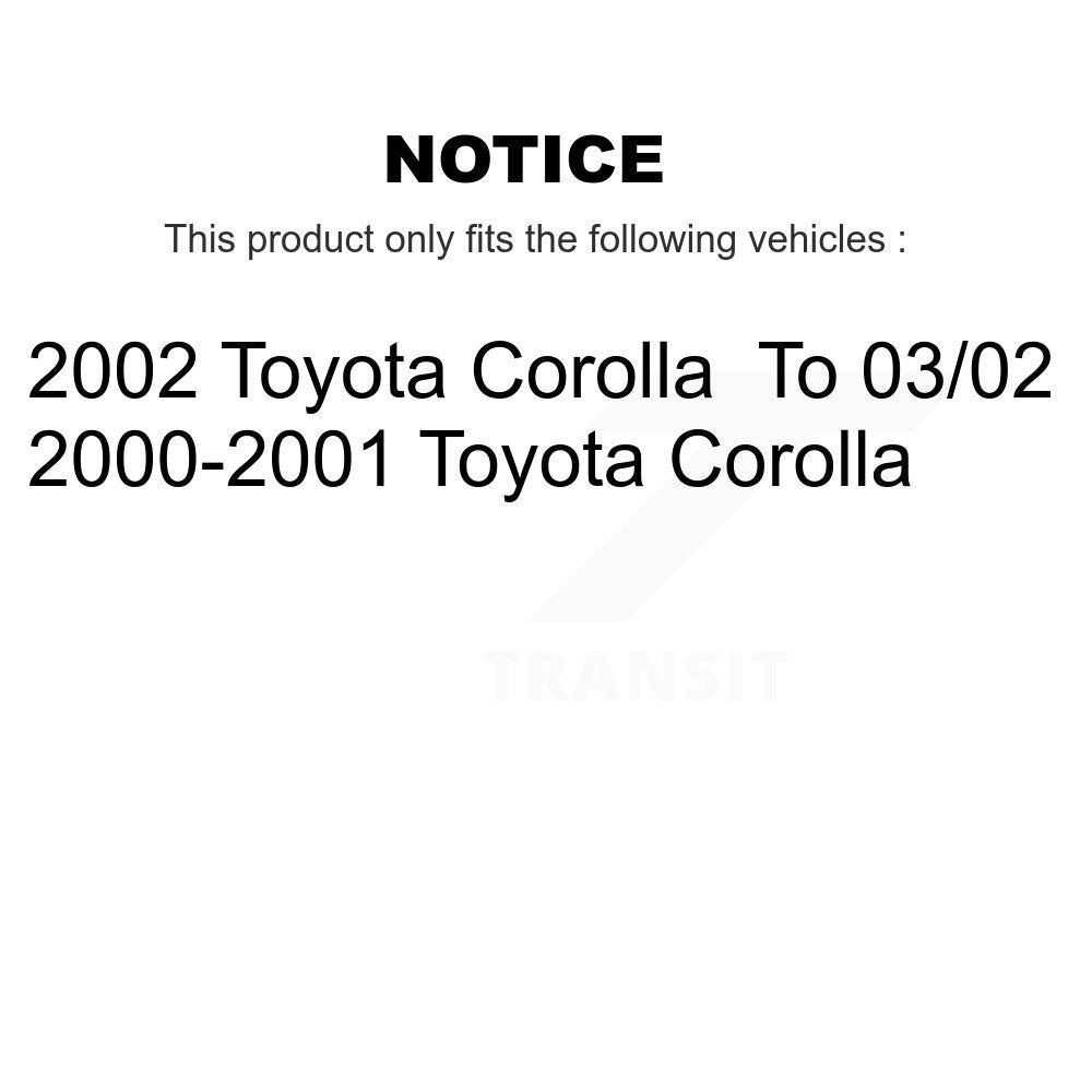 Kit de plaquettes de frein et chaussures de tambour semi-métalliques avant et arrière, pour Toyota Corolla