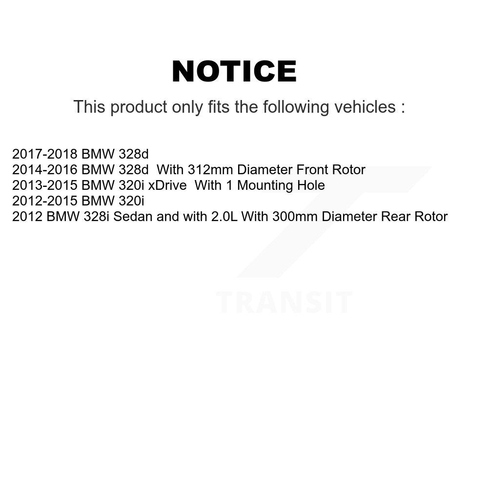 Kit de plaquettes de frein et chaussures de stationnement semi-métalliques avant et arrière, pour BMW 320i xDrive 328