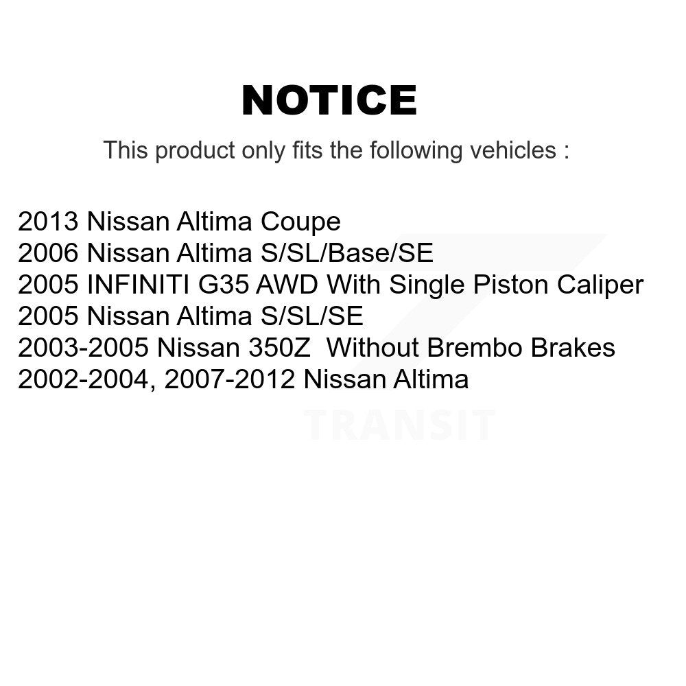 Kit de plaquettes de frein semi-métalliques avant et arrière, pour Nissan Altima 350Z G3