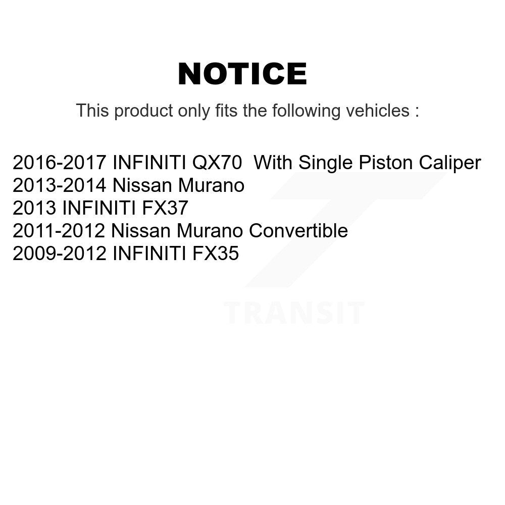 Kit de plaquettes de frein semi-métalliques avant et arrière, pour Nissan Murano INFINIT