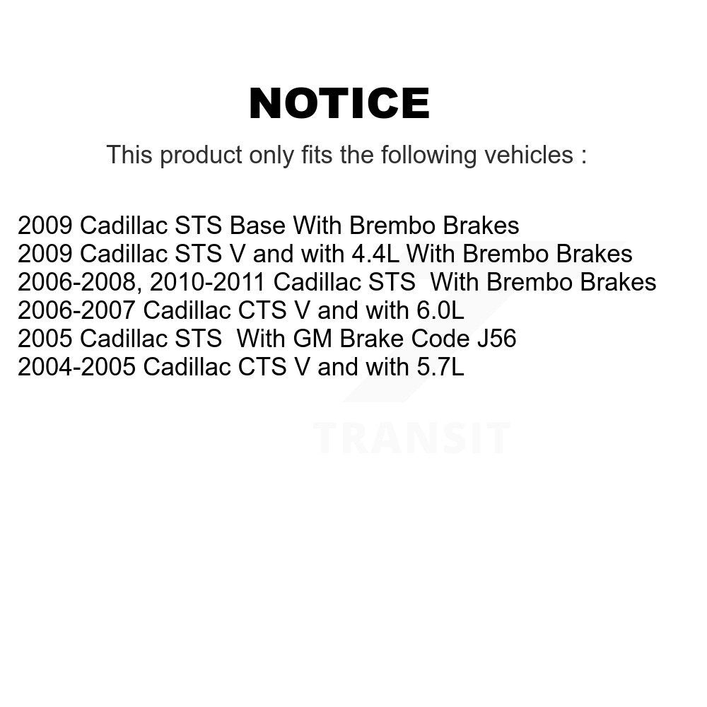 Kit de plaquettes de frein et chaussures de stationnement semi-métalliques avant et arrière, pour Cadillac CTS STS