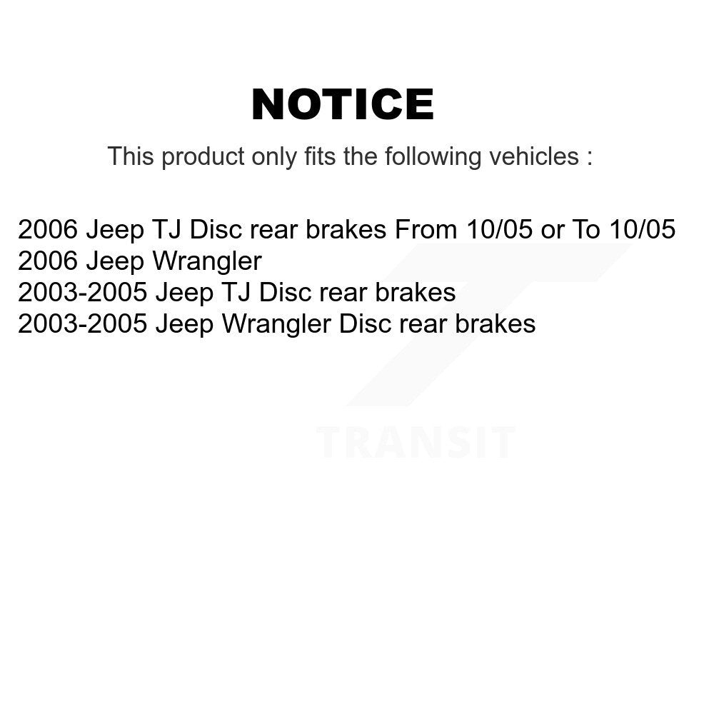 Kit de plaquettes de frein et chaussures de stationnement semi-métalliques avant et arrière, pour Jeep Wrangler TJ