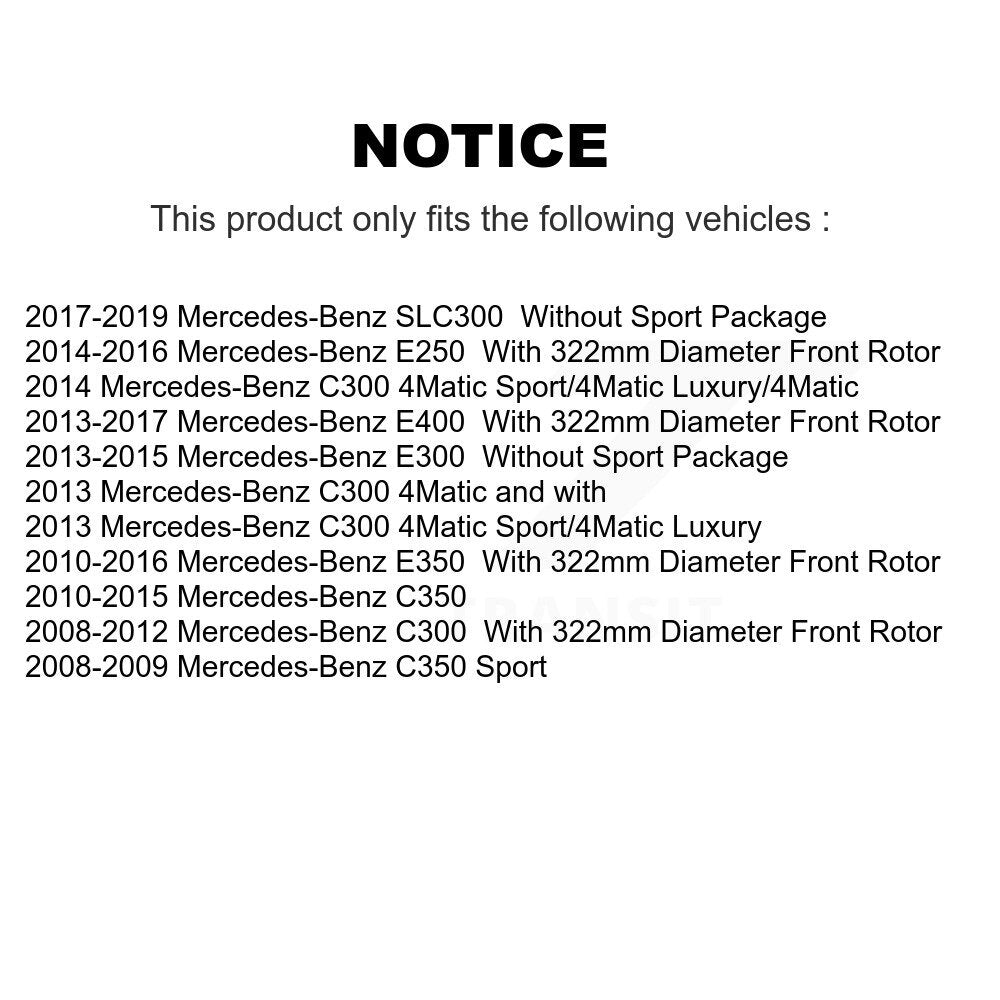 Kit de plaquettes de frein semi-métalliques avec revêtement avant, pour Mercedes-Benz C300 E350 C35