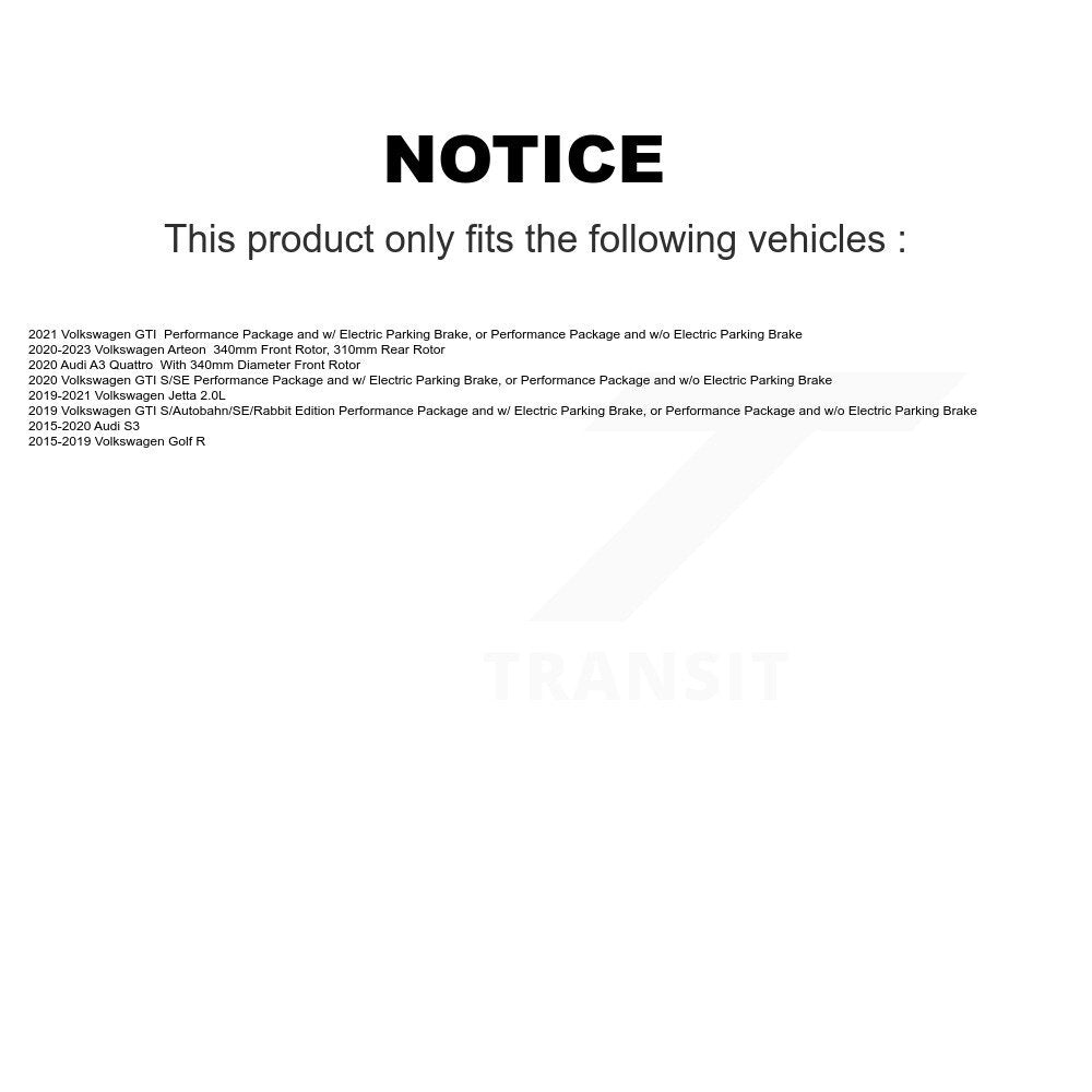 Kit de plaquettes de frein en céramique avec revêtement avant, pour Volkswagen Jetta Golf R GTI Audi S