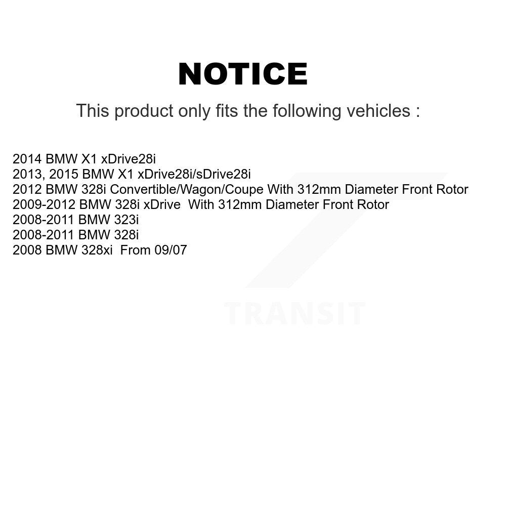 Kit de plaquettes de frein à disque semi-métalliques avec revêtement avant, pour BMW 328i xDrive X1 328x