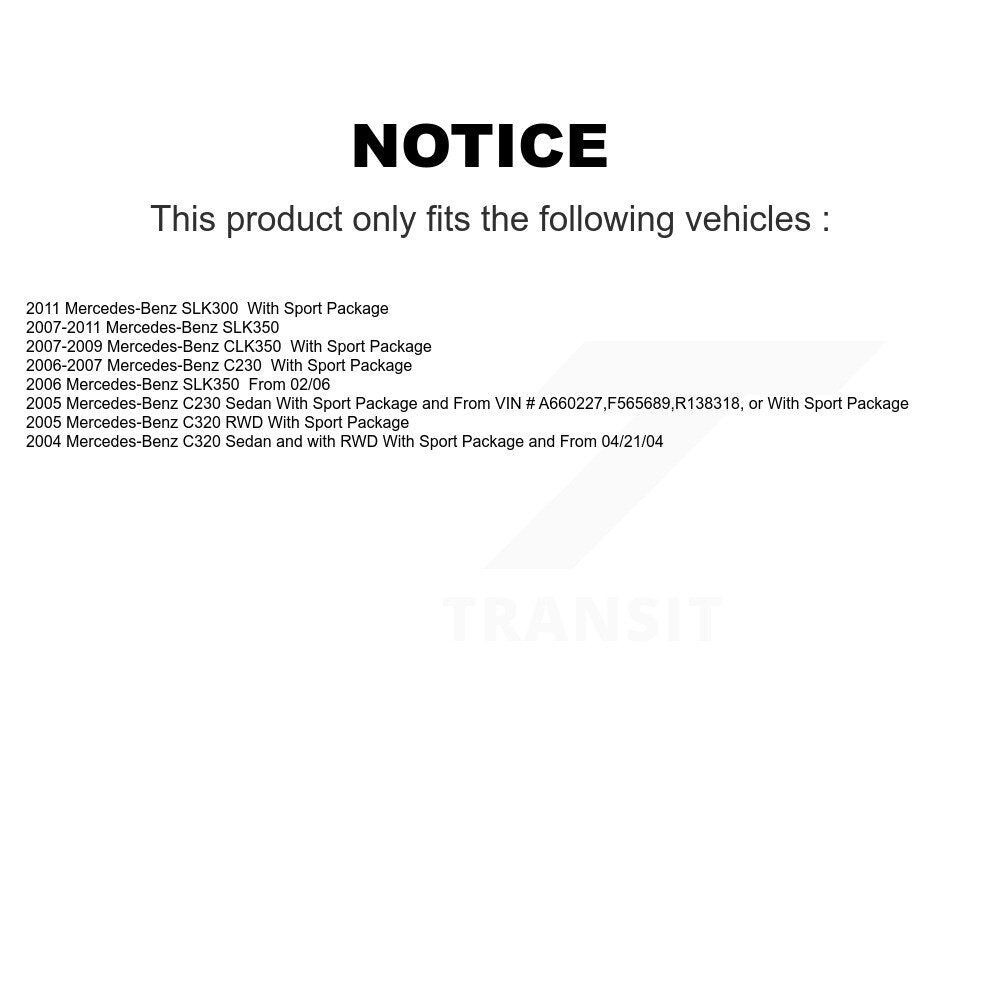 Kit de rotors de frein à revêtement semi-métallique avant et arrière, pour Mercedes-Benz C230 SLK35