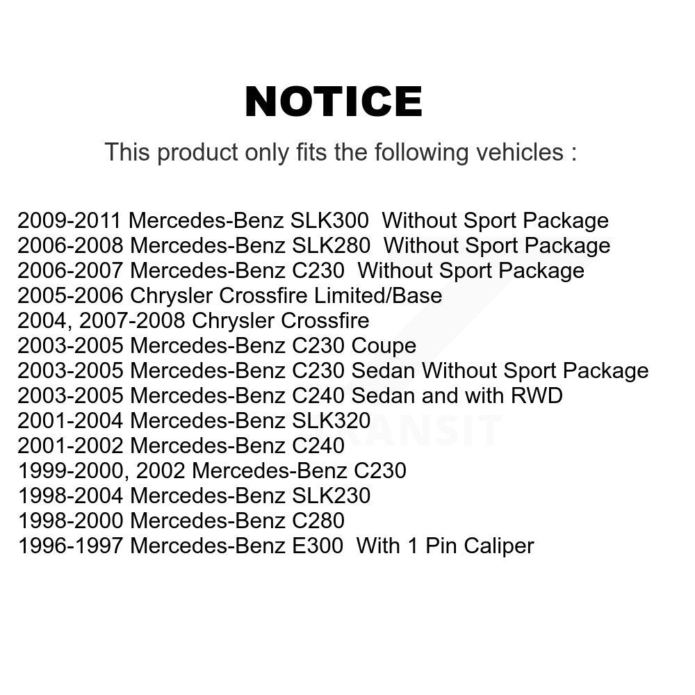 Kit de plaquettes semi-métalliques de Rotor de frein de manteau arrière, pour Mercedes-Benz C230 Chrysler C24
