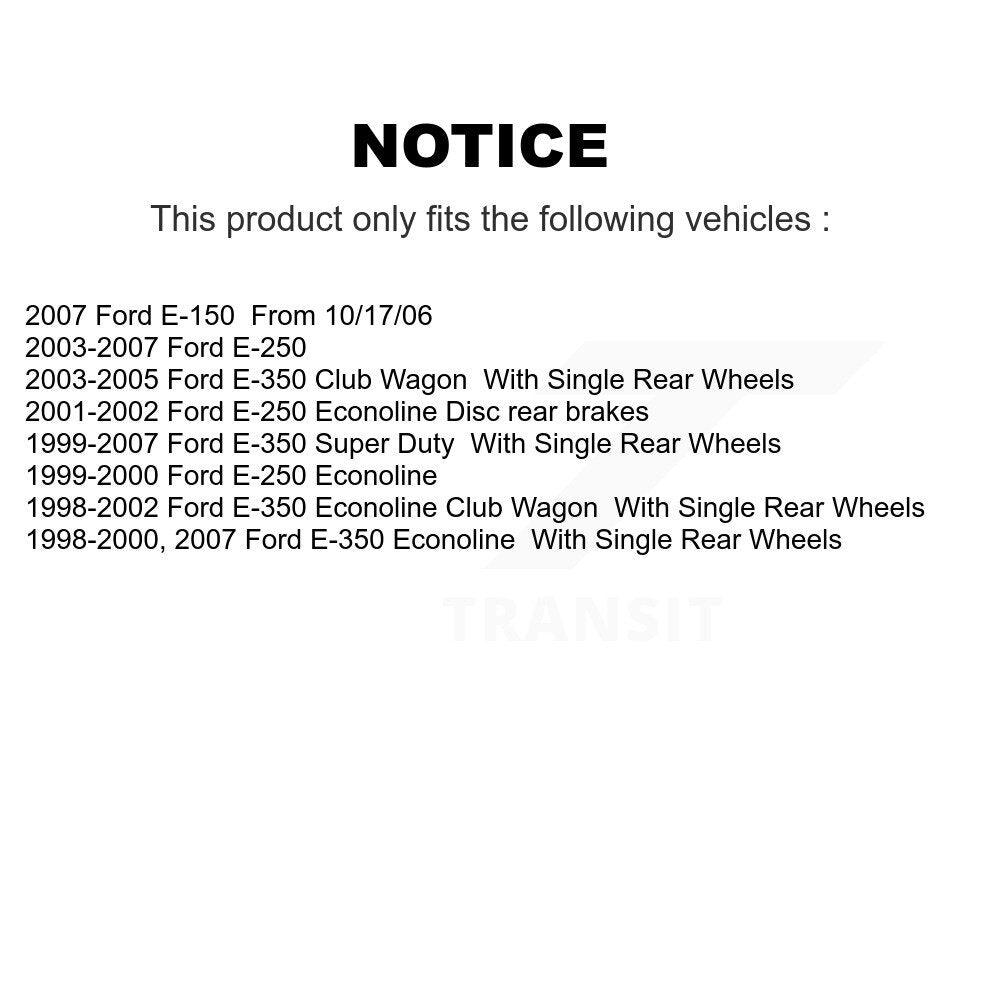 Kit de plaquettes semi-métalliques de Rotor de frein de manteau arrière pour Ford E-350 Super Duty E-250 Clu