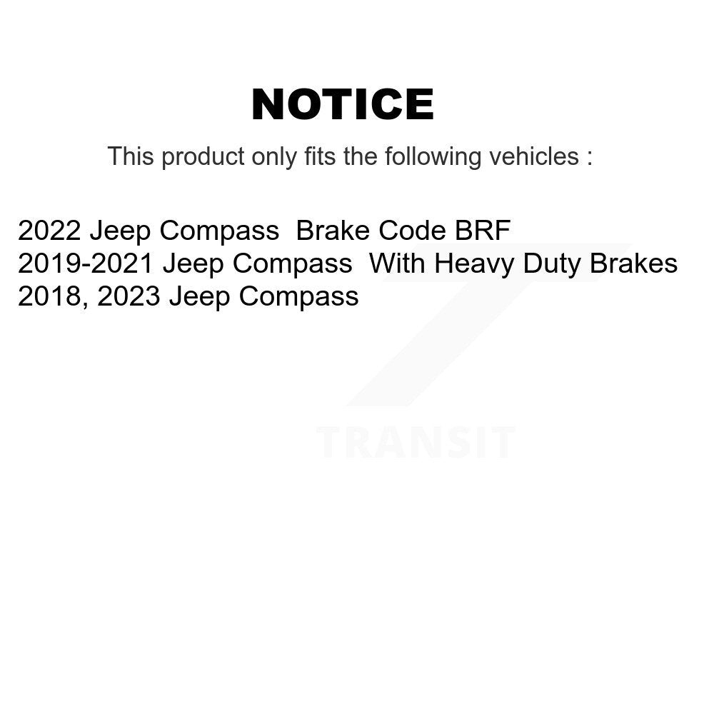 Kit de rotors de frein à disque à revêtement arrière et de plaquettes en céramique pour Jeep Compass KGA-103691