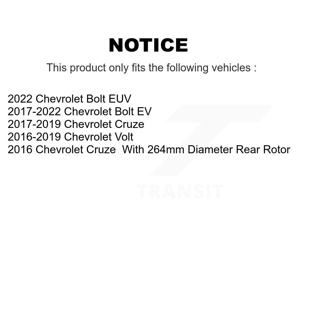 Kit de plaquettes de frein en céramique, Rotors de frein à disque arrière pour Chevrolet Cruze Bolt EV Volt EU