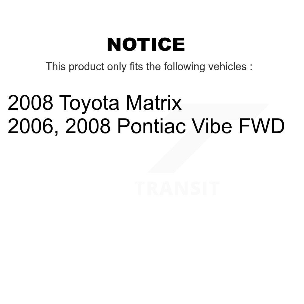 Kit de tambour avec revêtement en céramique, Rotor de frein avant et arrière (9 pièces) pour Pontiac Vibe Toyot