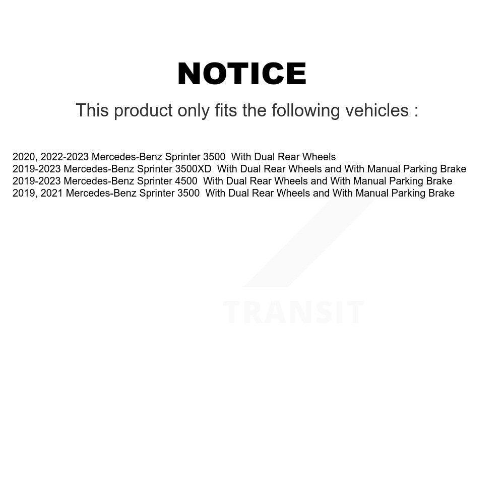 Kit de plaquettes en céramique pour rotors de frein à disque arrière, pour Mercedes-Benz Sprinter 3500 450