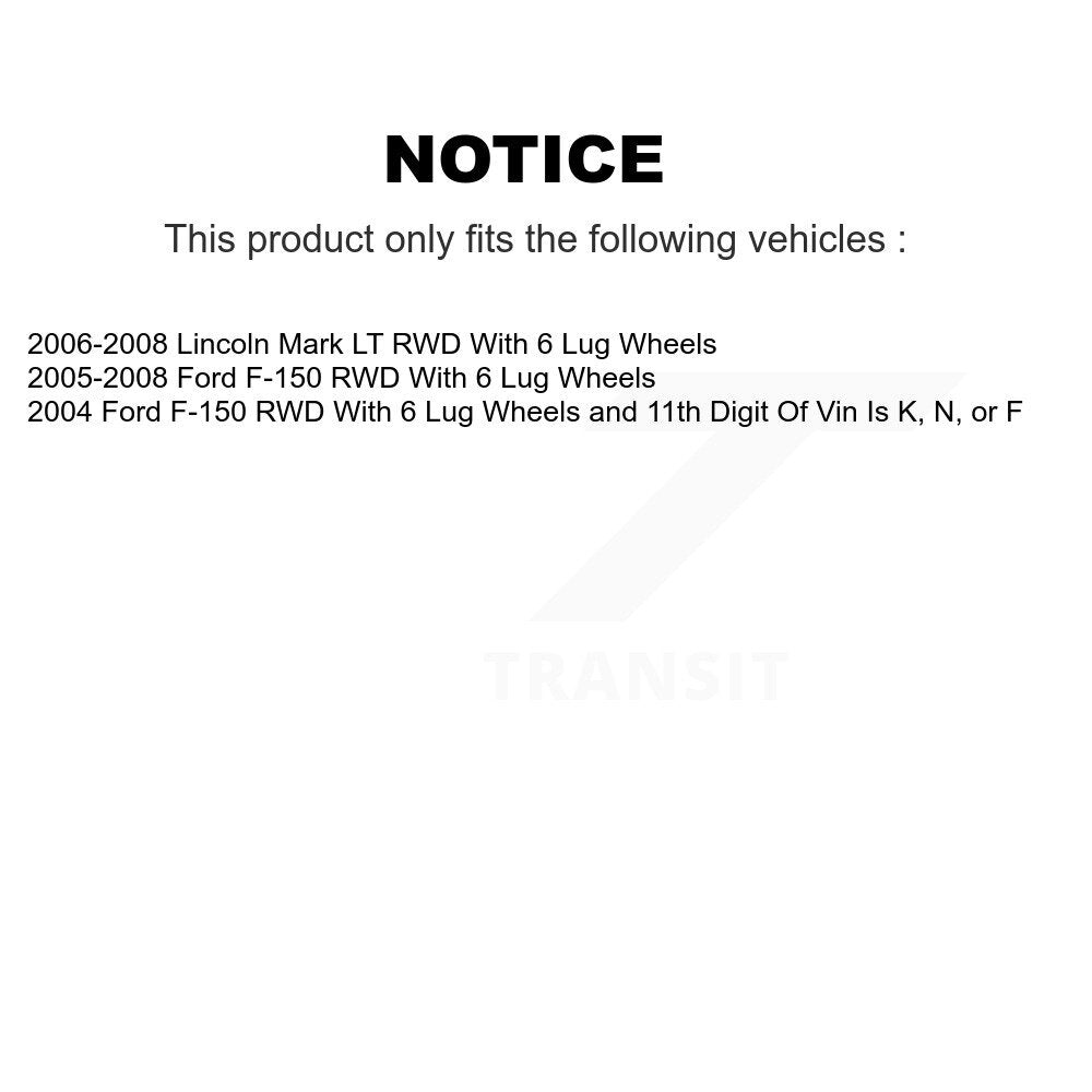 Kit de Rotor de frein à revêtement de plaquette semi-métallique avant et arrière, pour Ford F-150 Lincoln Mark L