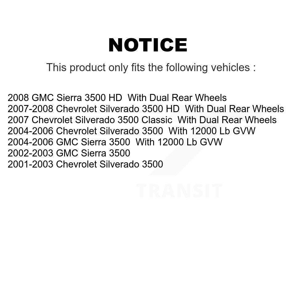 Kit de chaussures de stationnement avec Rotors recouverts de disque arrière, tampons en céramique, pour Chevrolet GMC 3500 H