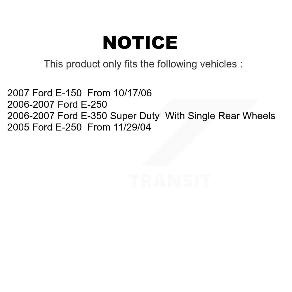 Kit de chaussures de stationnement avec disques semi-métalliques, Rotors recouverts de disques arrière, pour Ford E-350 Dut