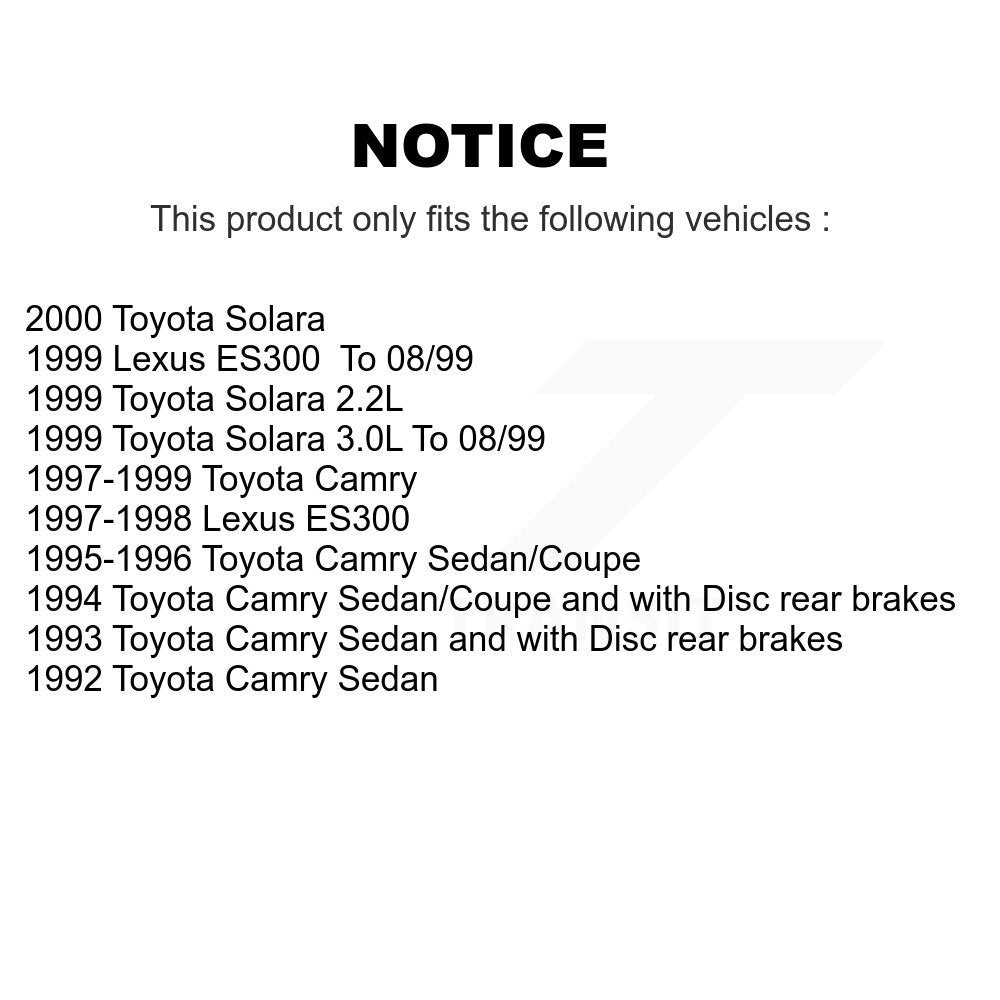 Kit de plaquettes en céramique et de chaussures de stationnement, Rotors recouverts de disques arrière, pour Toyota Camry Solar