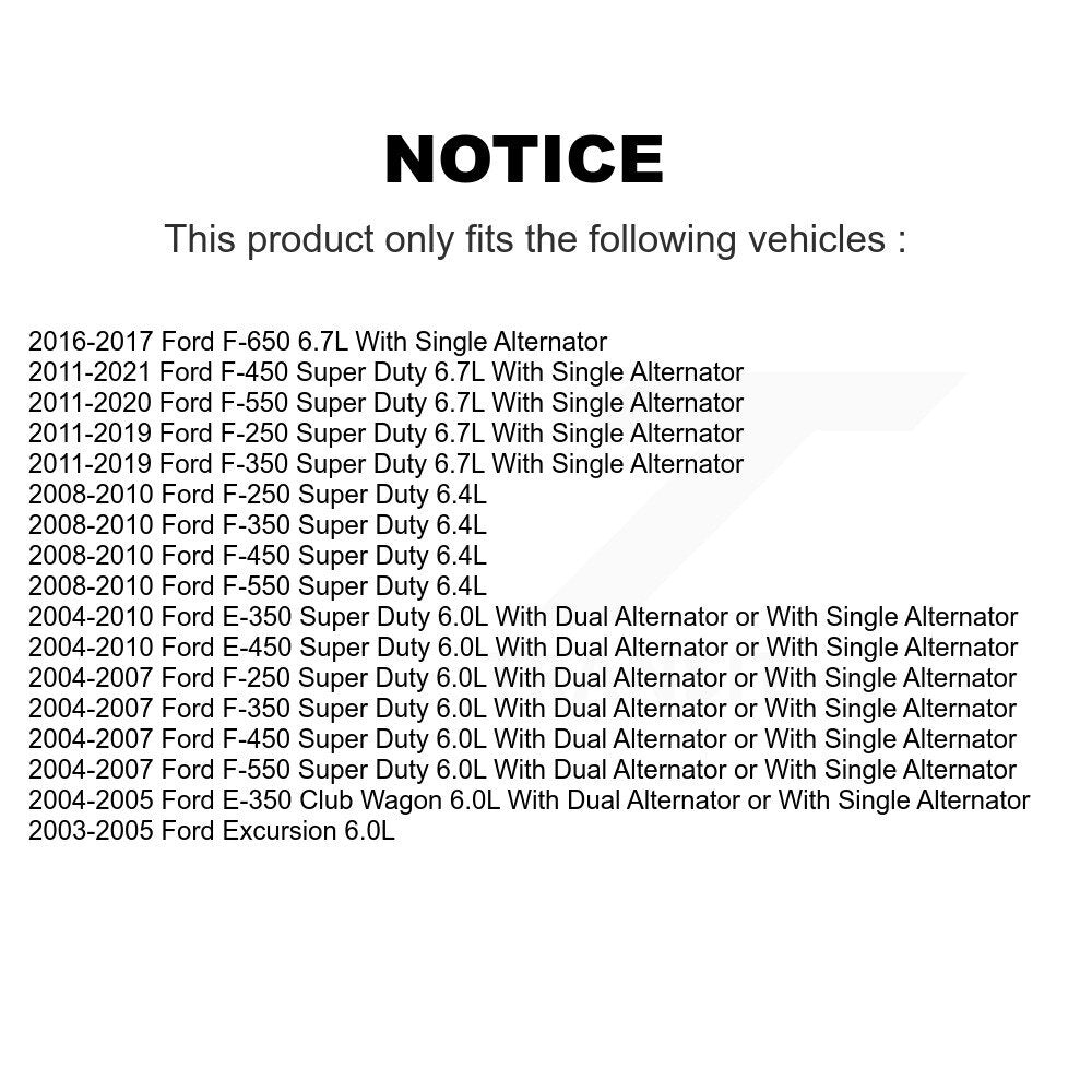 Ceinture d'entraînement d'accessoire poulie Idler pour Ford F-350 Super Duty F-250 E-350 F-450