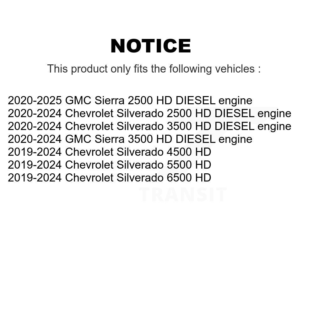 Filtre à huile moteur pour GMC Chevrolet Sierra 2500 HD Silverado 3500 4500 5500 650