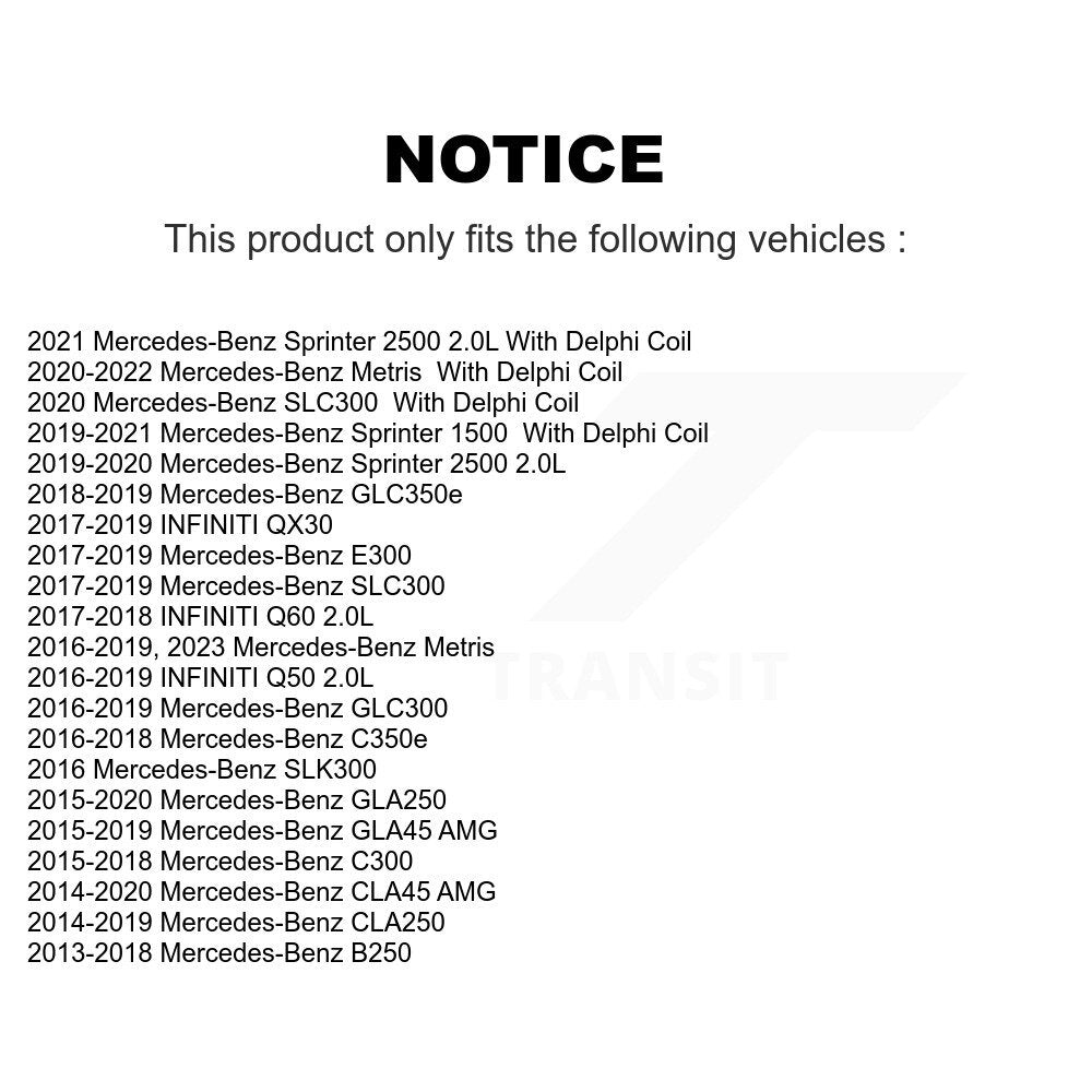 Bobine d'allumage pour Mercedes-Benz C300 GLC300 GLA250 CLA250 B250 INFINITI Q50 250