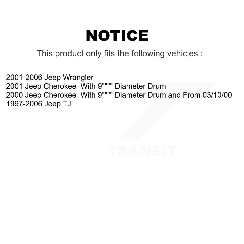 Sabot de frein à tambour arrière pour Jeep Wrangler Cherokee TJ NB-769B