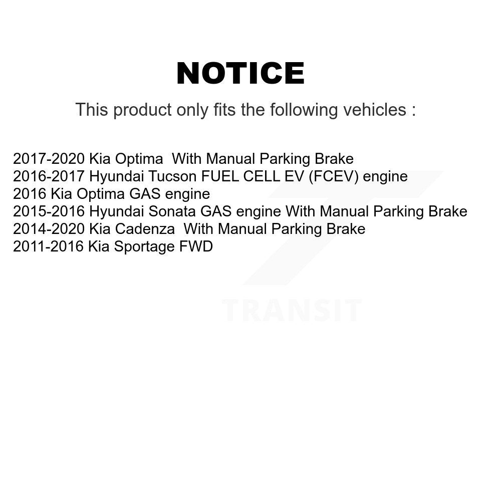Sabot de frein de stationnement arrière, pour Hyundai Tucson Kia Sportage Sonata Optima Cadenza