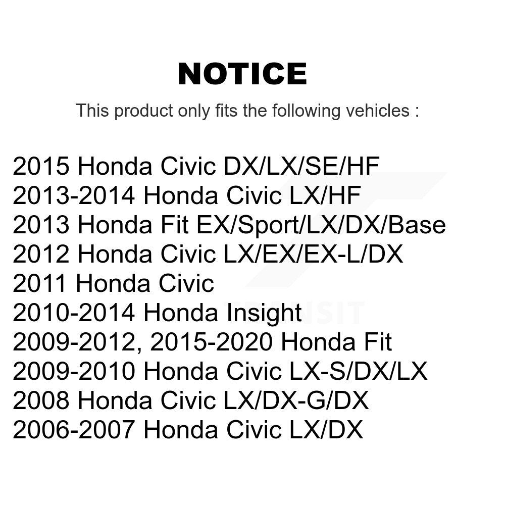 Sabot de frein à tambour arrière pour Honda Civic Fit Insight NB-913B