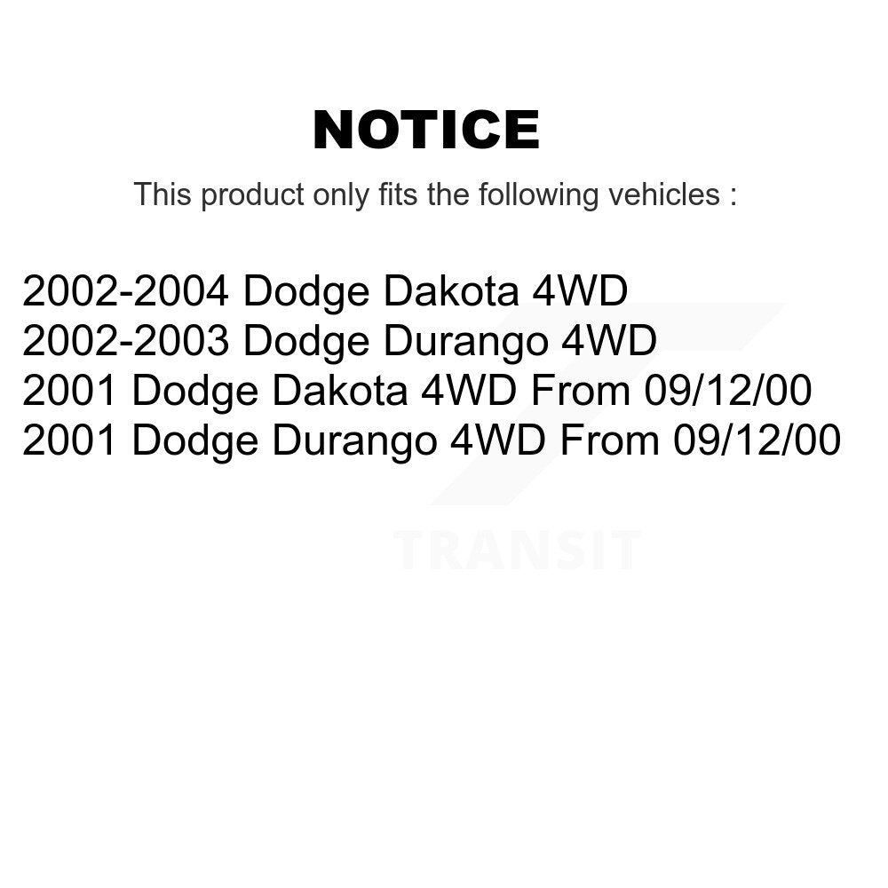Arbre d'essieu CV avant pour Dodge Dakota Durango 4WD NCV-CH12178