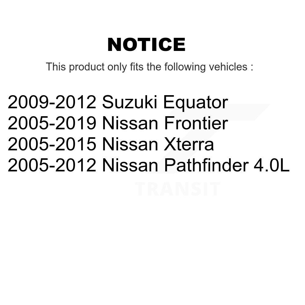 Arbre d'essieu avant CV pour Nissan Frontier Pathfinder Xterra Suzuki Equator