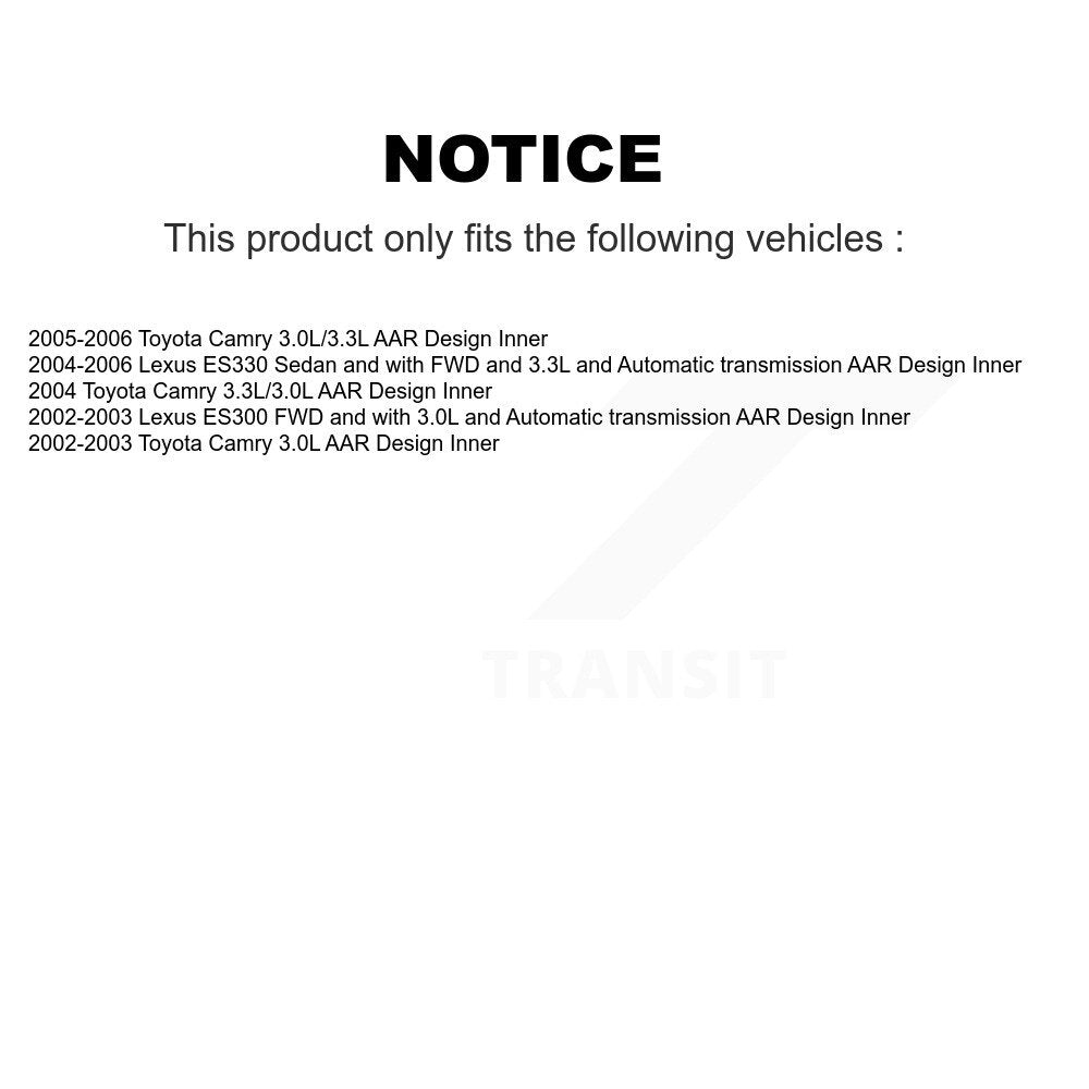 Arbre d'essieu CV avant droit, pour Toyota Camry Lexus ES330 ES300 AAR Design intérieur