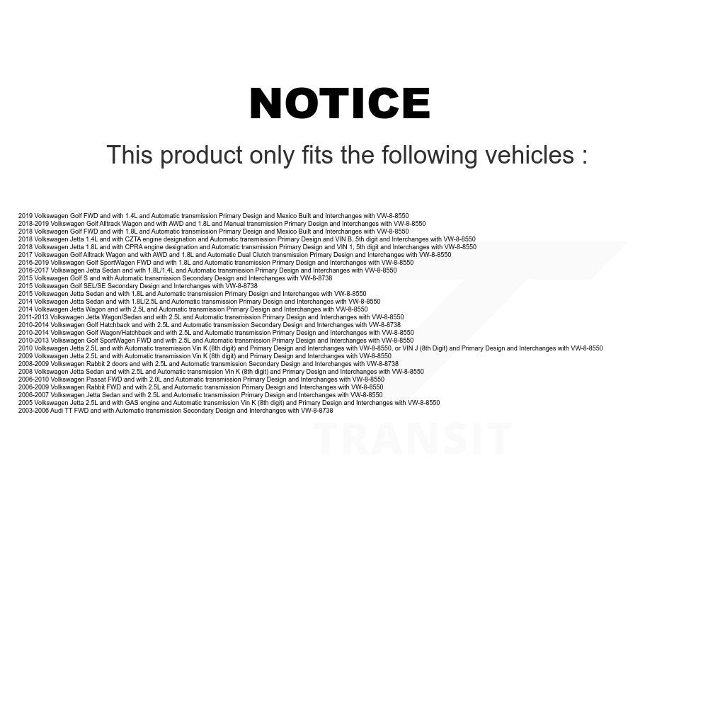 Arbre d'essieu CV avant gauche, pour Volkswagen Jetta Golf SportWagen Rabbit Alltrack T