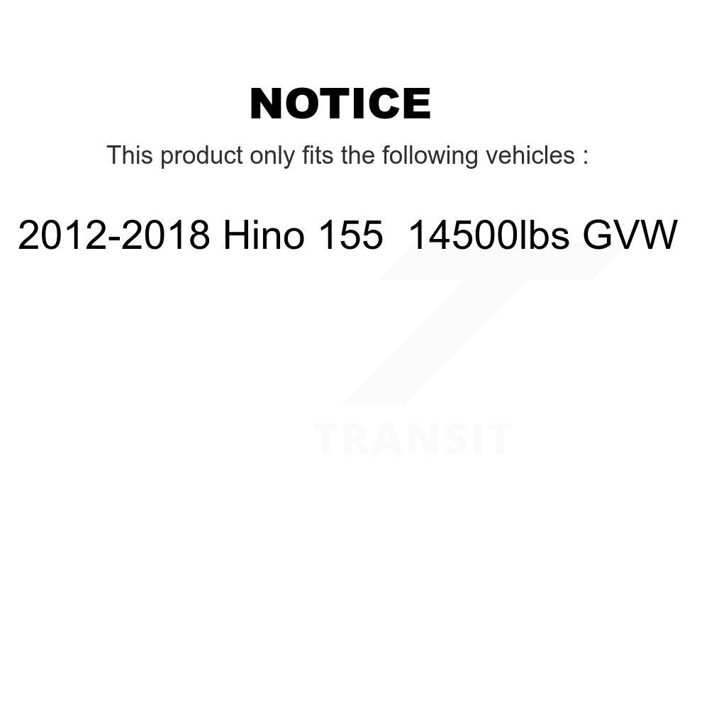 Plaquettes de frein à disque semi-métalliques pour Hino 155 2012-2018, 14 500 lb GVW NWF-ASD1695