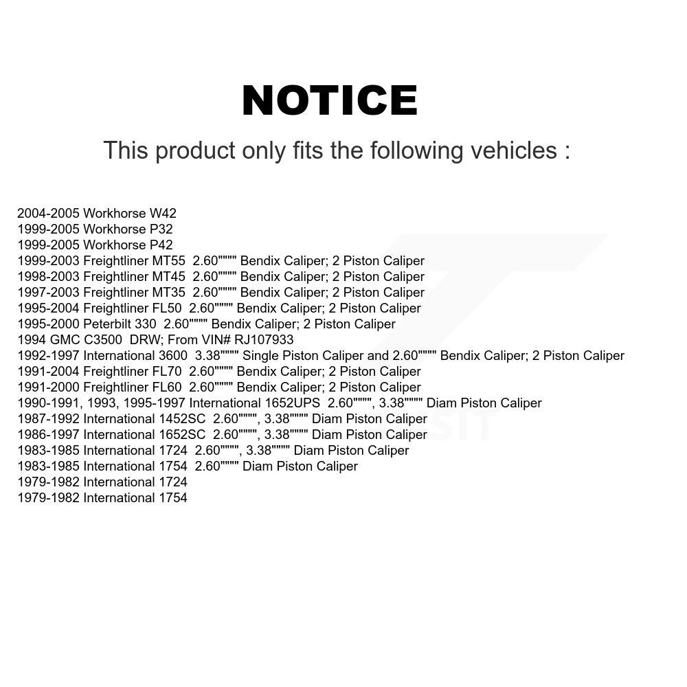 Plaquettes de frein à disque semi-métalliques pour GMC C3500 Freightliner Workhorse P42 MT45 MT3