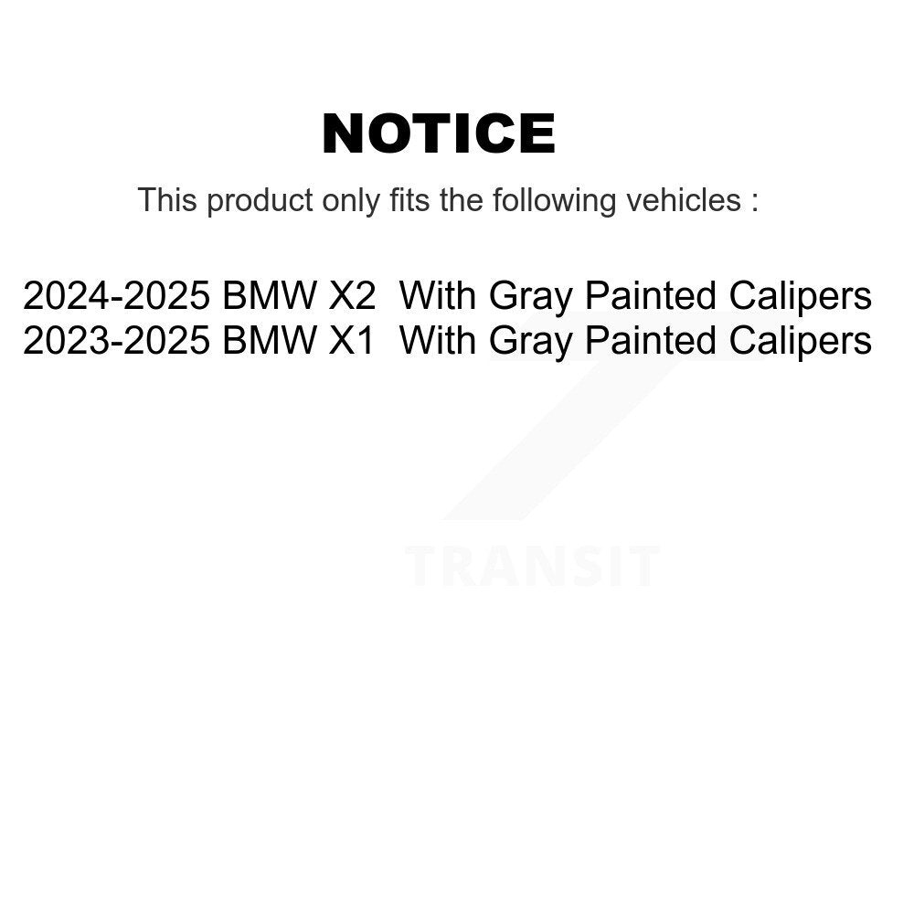 Plaquettes de frein arrière à disque à faible teneur en métal pour BMW X1 X2 avec étriers peints gris