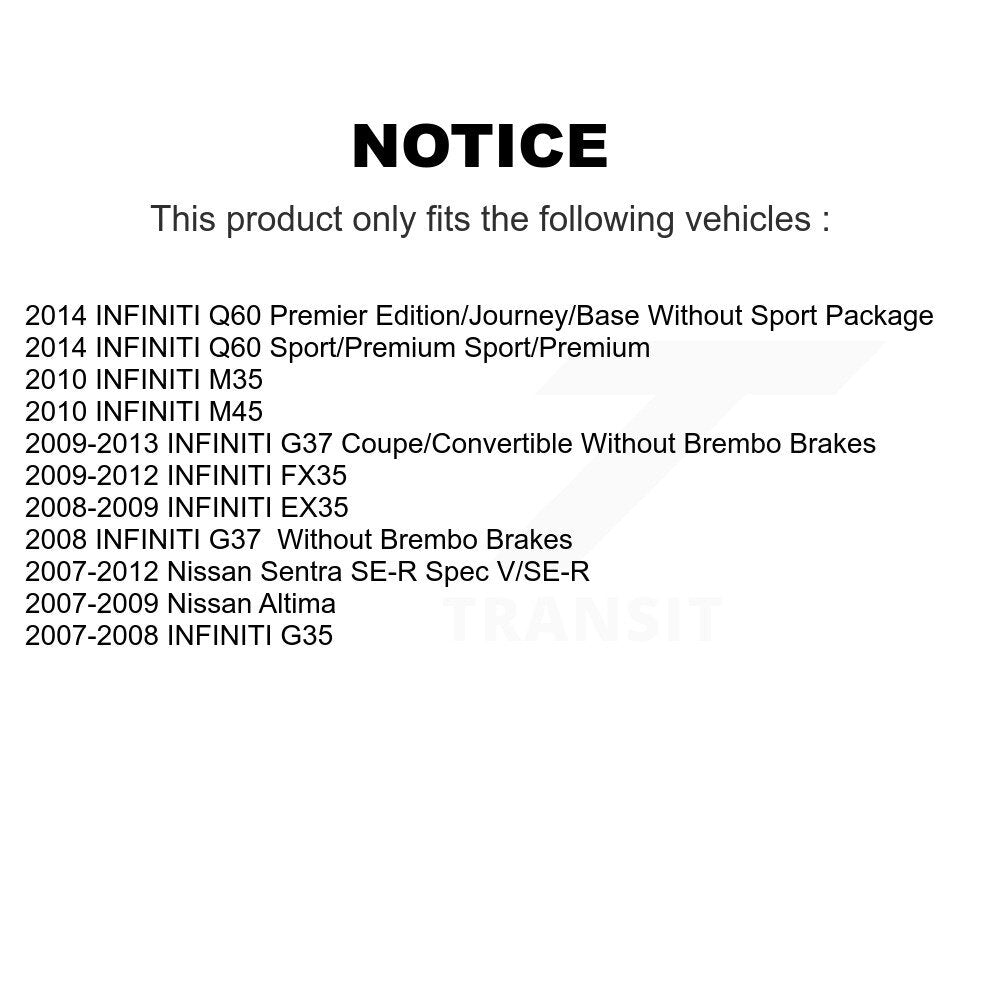 Plaquettes de frein à disque arrière en céramique, pour Nissan Sentra INFINITI Altima G37 G35 FX35 EX3