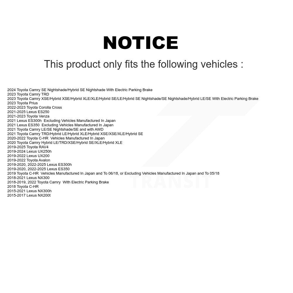 Plaquettes de frein à disque en céramique arrière, pour Toyota RAV4 Camry Lexus C-HR NX300 Corolla