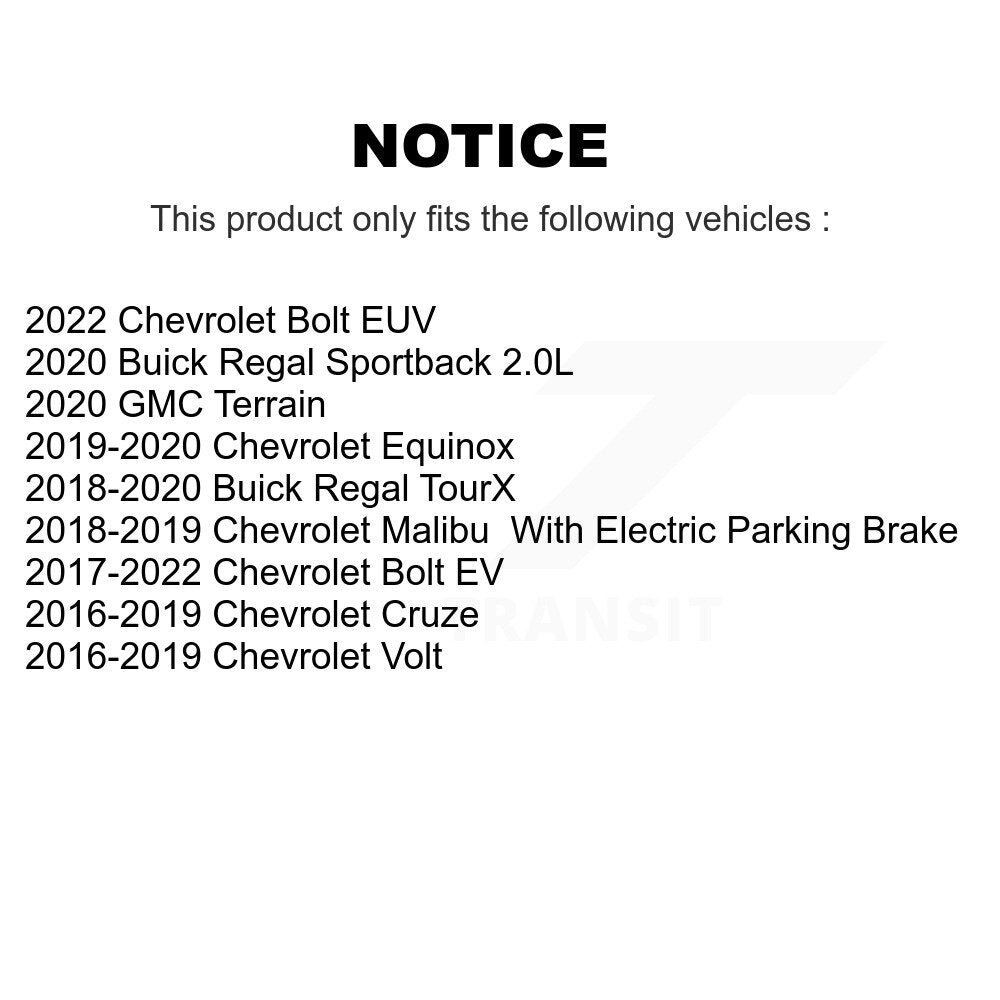 Plaquettes de frein à disque arrière en céramique, pour Chevrolet Cruze Equinox Bolt EV Volt GMC Malib