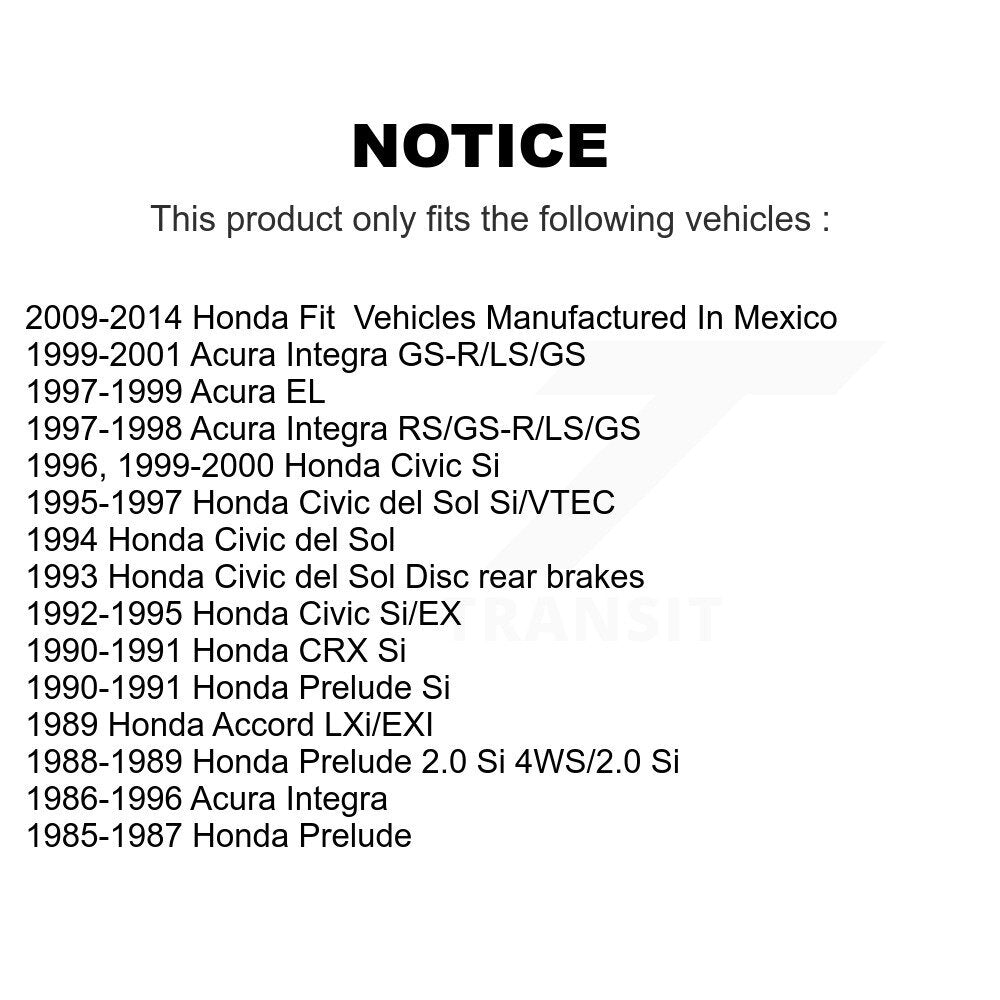Plaquettes de frein à disque arrière en céramique, pour Honda Fit Civic Acura Integra del Sol EL CRX