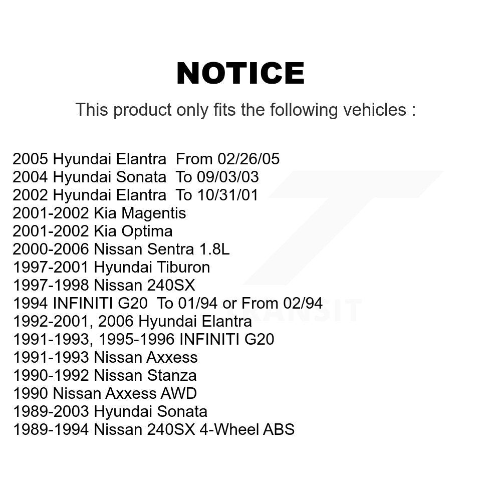 Plaquettes de frein à disque avant en céramique, pour Nissan Sentra Hyundai Elantra 240SX Sonata Ki