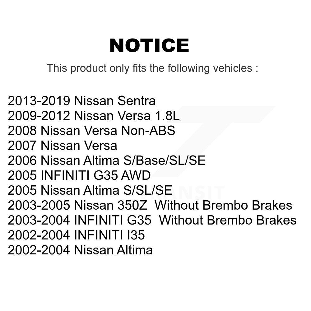 Plaquettes de frein à disque avant en céramique, pour Nissan Sentra Versa Altima INFINITI G35 350Z