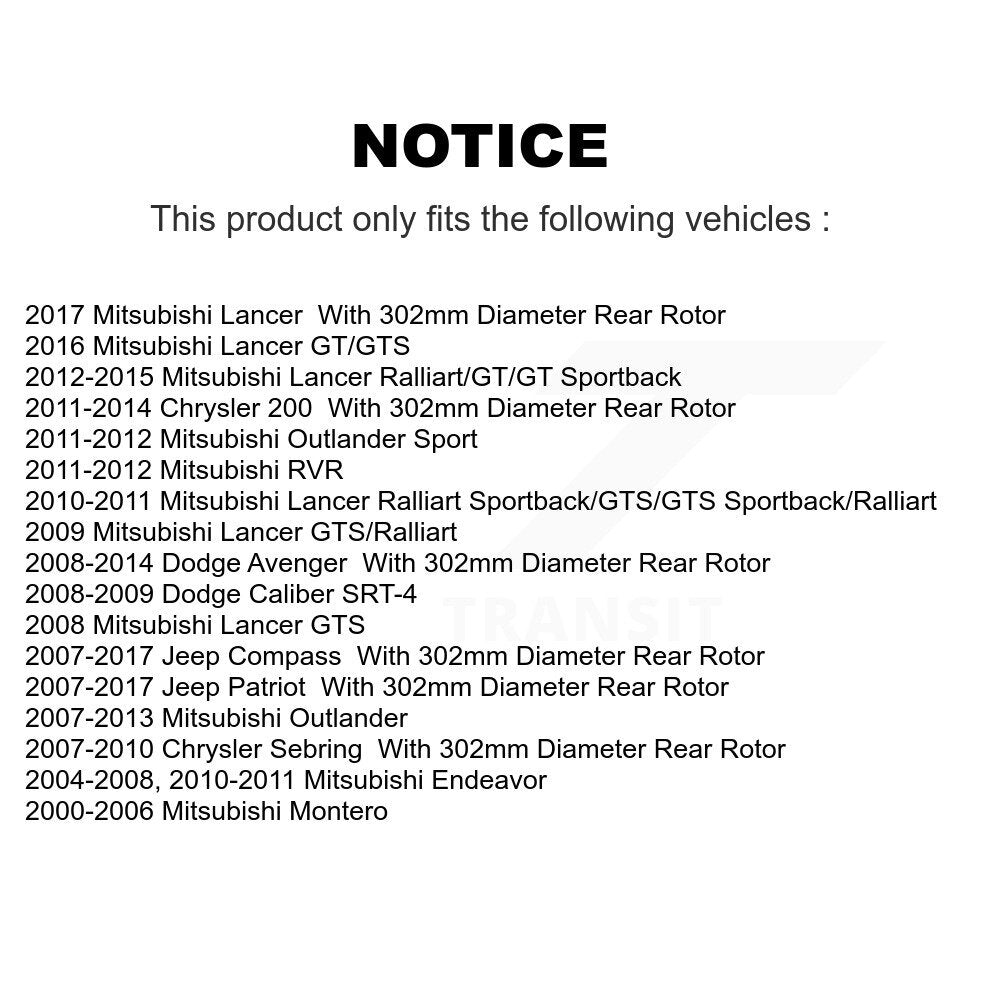 Plaquettes de frein à disque arrière en céramique, pour Mitsubishi Jeep Lancer Patriot Chrysler Compas