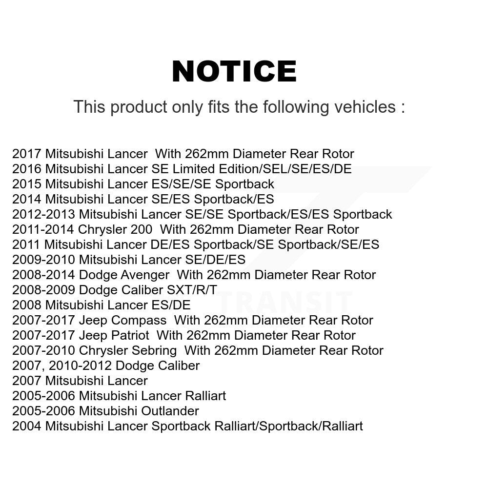 Plaquettes de frein à disque arrière en céramique, pour Jeep Mitsubishi Lancer Patriot Dodge Chrysler