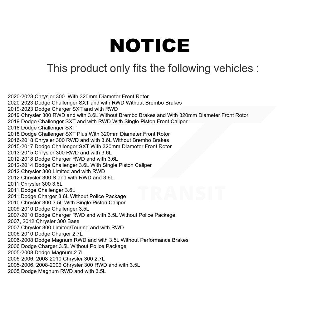 Plaquettes de frein à disque avant en céramique, pour Dodge Chrysler 300 chargeur Challenger Magnum