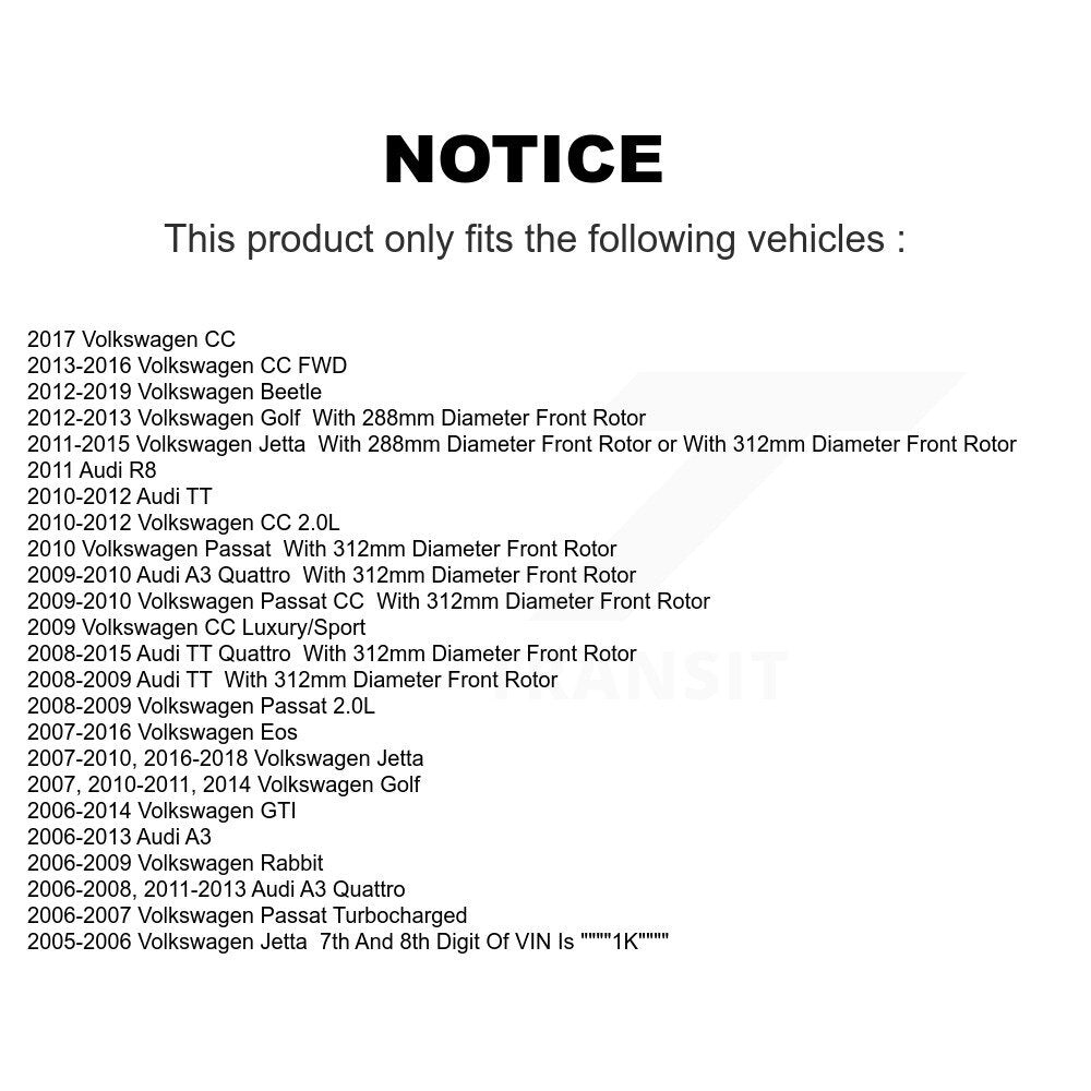Plaquettes de frein à disque semi-métalliques avant, pour Volkswagen Jetta Golf Beetle Rabbit Aud