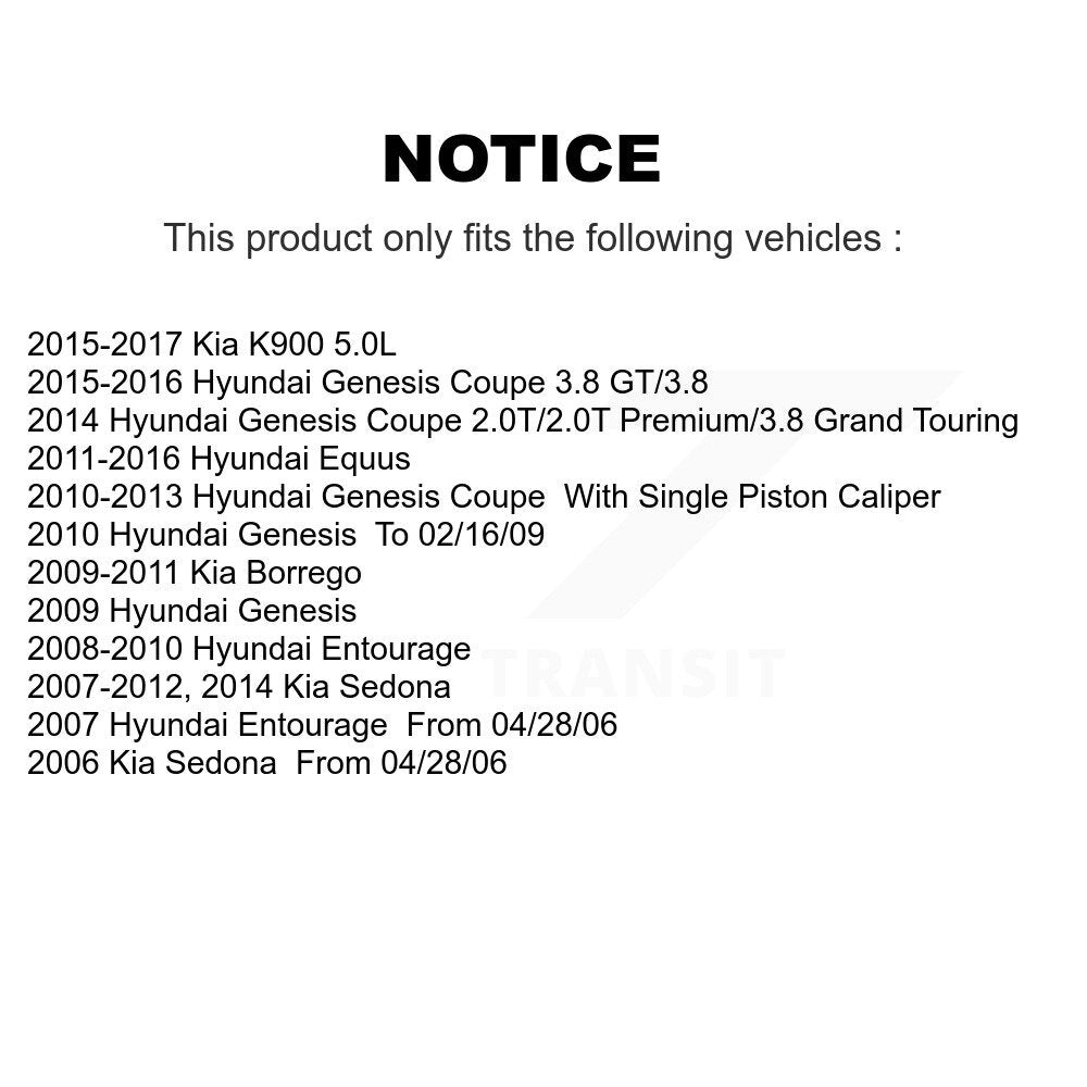 Plaquettes de frein à disque semi-métalliques arrière, pour Hyundai Genesis coupé Kia Sedona Borrego