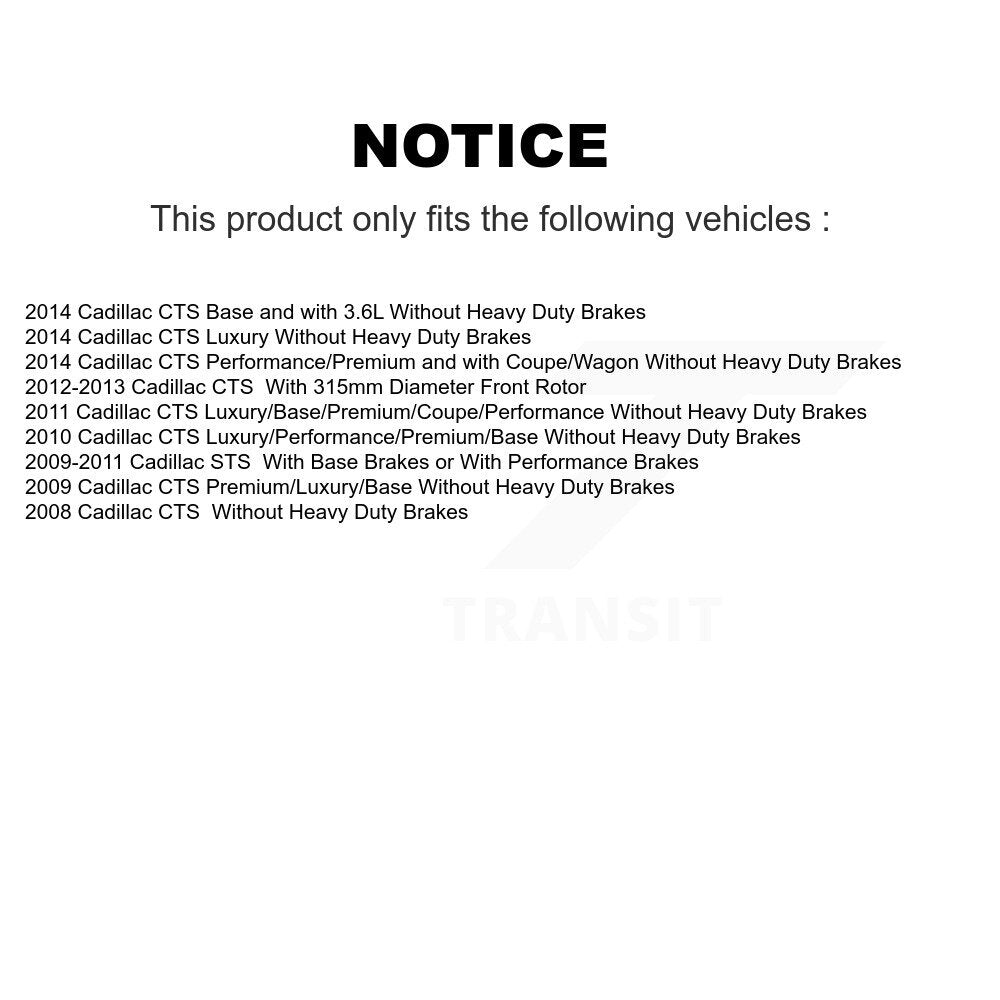 Plaquettes de frein à disque semi-métalliques avant pour Cadillac CTS STS PPF-D1332