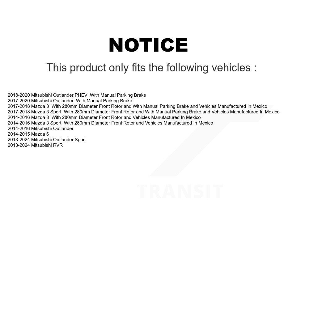 Plaquettes de frein à disque semi-métalliques arrière, pour Mazda 3 Mitsubishi RVR Outlander Sport 6