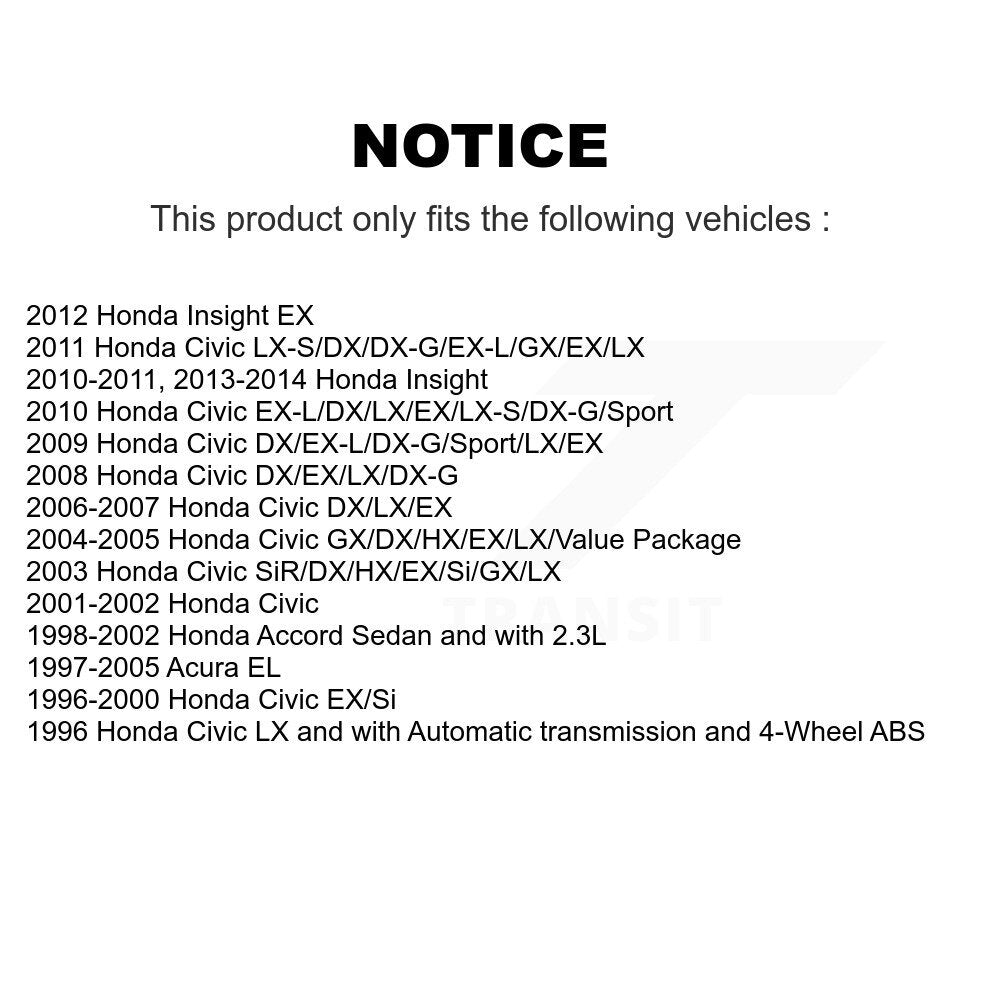 Plaquettes de frein à disque semi-métalliques avant, pour Honda Civic Accord Acura EL Insight